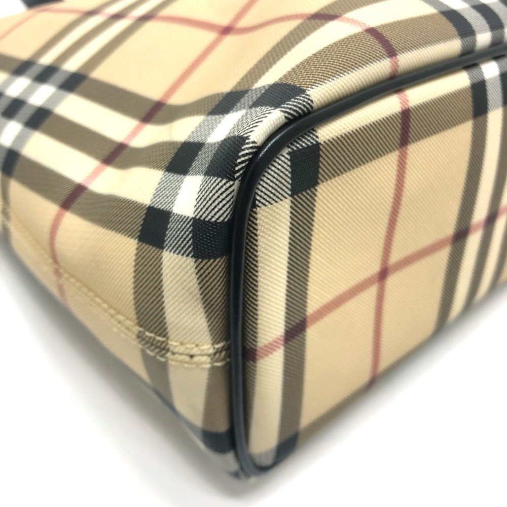 BURBERRY Check Tote Bag in PVC/Leather, Women's, Beige - Picture 6 of 14